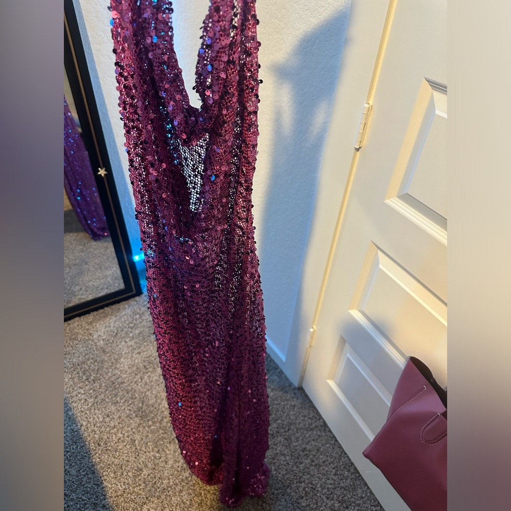 Rat & Boa Purple Sequin Backless Gown - Picture 3 of 8